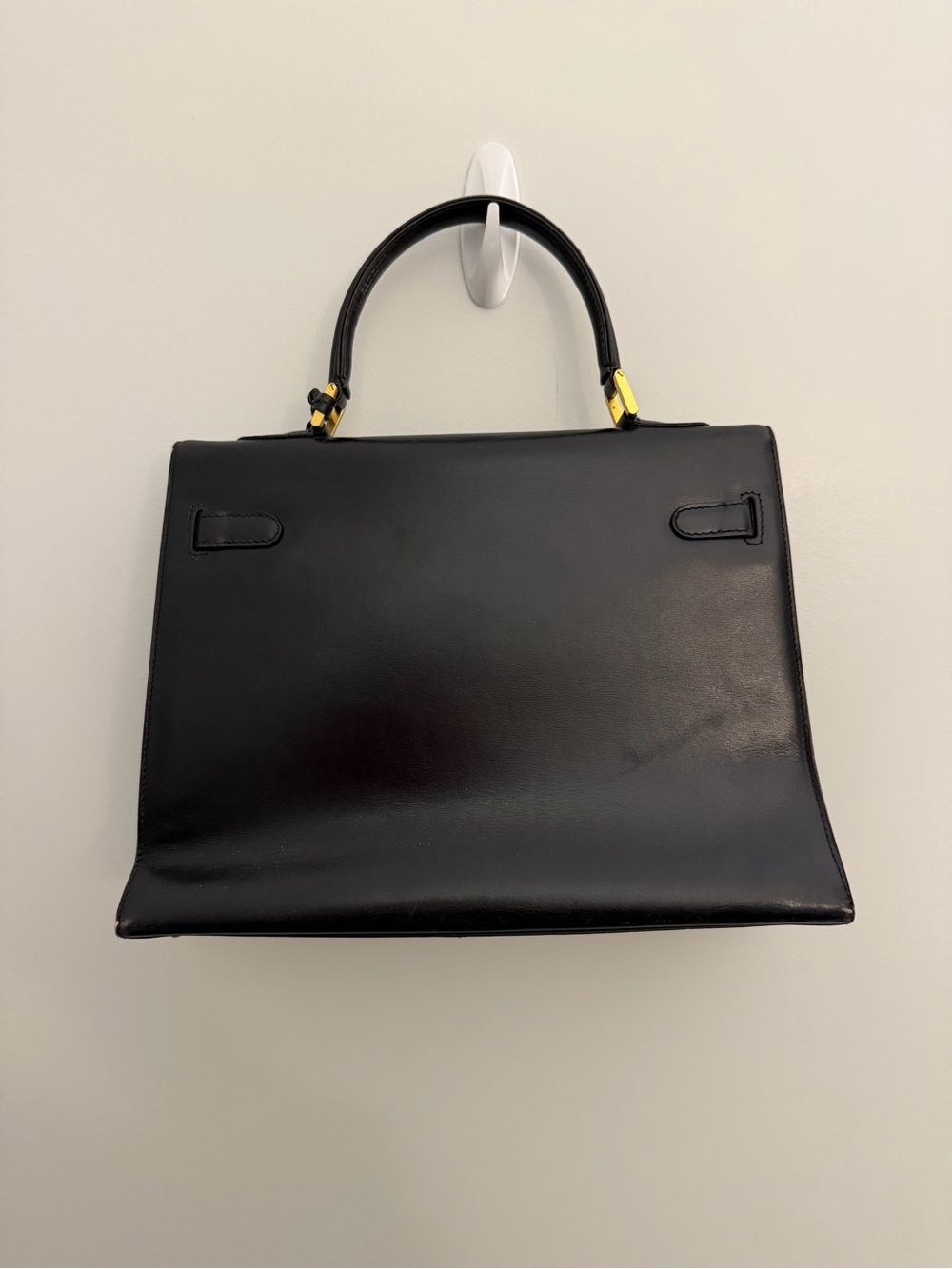 Vintage Bally Black Kelly bag Top-Handle Satchel with gold hardware - Picture 7 of 13